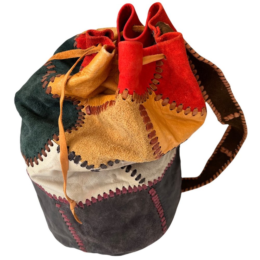 Vintage Leather Patchwork Backpack